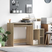 vidaXL miza s shranjevanjem Sonoma hrast 120,5x44x88,5 cm Inženirski les