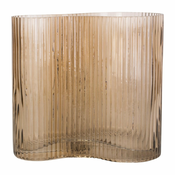 Svijetlosmeda staklena vaza PT LIVING Wave, visina 18 cm