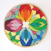 Grimms - Drvena slagalica - velika šarena mandala - 73 kom