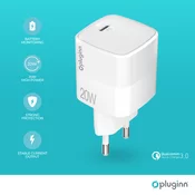 Kucni punjac Pluginn PI-D61S, PD3.0, PPS, 20W sa PD iPhone lightning kablom beli
