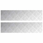 Stepenica Pravokutni 2 pcs Srebrno 100 x 25 cm Aluminij
