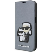 Karl Lagerfeld iPhone 14 Pro Max 6.7 bookcase silver Saffiano Karl Choupette (KLBKP14XSANKCPG)