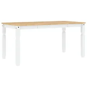 Vidaxl Jedilna miza Corona bela 160x80x75 cm trdna borovina