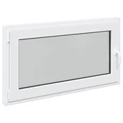 Vidaxl Okno za klet RISOR 110 x 70 cm PVC in steklo Bela