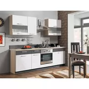 Kuhinjski blok MODE 100, sjajni bijeli + grafit