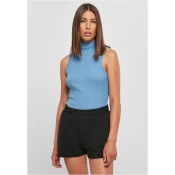Womens ribbed sleeveless knit horizontally blue