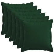 vidaXL Prevleka za blazino 6 pcs HOUTEN Temno zelena 40 x 40 cm