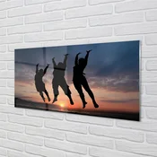 tulup.si Slika na akrilnem steklu Ljudje oblaki zahod 120x60 cm 4 obešalnika