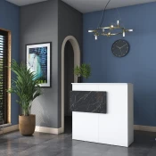 Hanah Home Sto za recepciju 110x110x40cm Belo-Mermer