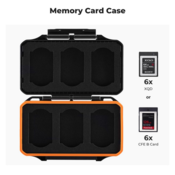 K&F Concept 6 Slots XQD Cfexpress Type-B Card Holder, Water-Resistant Memory Card Storage