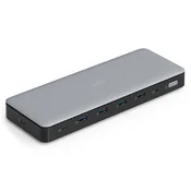 Digitus USB-C priklopna postaja, 13 priključkov: 3× HDMI, 2× DisplayPort, 4× USB-A, 1× USB-C, 1× RJ45, 1× DC, 1× audio