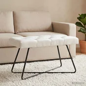 Klop s gumbnim oblazinjenjem Bela 80 x 40 x 46 cm Blago