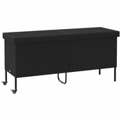 Vidaxl vidaXL Vrtna shranjevalna škatla s kolesi črna 160x55x75 cm poli ratan