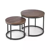 SET od 2 stolica za kafu OREO, precnici 43/53 cm, crna/orah