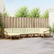 Set vanjskih sofa s jastukom 7 pcs Prirodna i krem