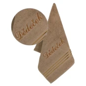 Frotirna brisača Linie collection z vezenino Grandfather - Brisača - 50x100 cm - rjava