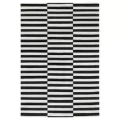 STOCKHOLM Tepih, ravno tkani, ručni rad/prugasto crna/prljavobela, 170x240 cm