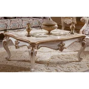 Casa Padrino luxury baroque coffee table white/beige/gold - Magnificent living room table in baroque style - Living room furniture baroque style - Baroque furniture - Baroque furnishings