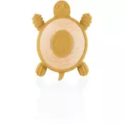 Zopa Silicone Wooden Teether Turtle grizalo 0 m+ Mustard Yellow 1 kos