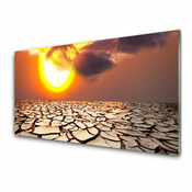 tulup.si Slika na steklu Sun desert landscape 140x70 cm 2 obešalnika