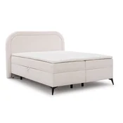 Bela boxspring postelja s prostorom za shranjevanje 200x200 cm Ornes – Ropez