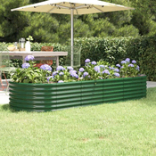 Povišena vrtna gredica od pocincanog celika 224 x 80 x 36 cm zelena