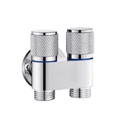 INF Dual-Control 1-in-2 Washing Machine Angle Valve – Stainless Steel, Space-Saving Dual Outlet Silver, (5000158111)