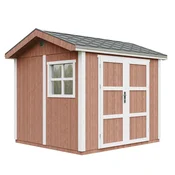 Timbela Vrtna hišica vrhunske kakovosti 5,9 m2 - V252x250x294 cm - s tlemi in bitumenskimi ploščicami - TIMBELA M913A-REDWOOD RED, (5000117244)