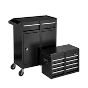 VEVOR Orodjarna 2-v-1 premični organizator orodja 601x280x723 mm črna