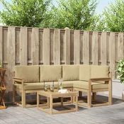 Set vanjskih sofa 5 kom. Bijela i bež