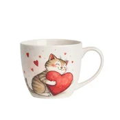 Duo Porcelanasta skodelica 460 ml - MAČKA S SRČKOM VALENTINOVO DARILO