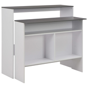 vidaXL Barska miza z 2 površinama 130x40x120 cm bela