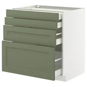 METOD / MAXIMERA Podni element 4 fronta/4 fioke, bela/Axstad sivozelena, 80x60 cm