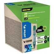 SET MARKER ZA BIJELU PLOCU 2,3 MM V BOARD MASTER BEGREEN PK10 PILOT  PLUS  REFILI (5 PLUS 5 GRATIS) ZELENI