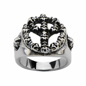 Prstan INOX - PEACE SIGN SKULL BLK - FR1160