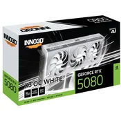 INNO3D GeForce RTX 5080 X3 OC WHITE, graphics card white, DLSS 4, 3x DisplayPort, 1x HDMI 2.1
