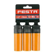 Set nasadnih kljuceva CrMo 1/2 19mm 3 kom FESTA