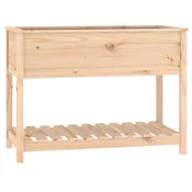 Vidaxl Visoka greda s polico 111,5x54x81 cm trdna borovina