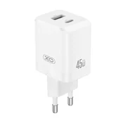 XO Charger CE36 45W Dual USB A +Type-C Fast Charger + Type-C cable
