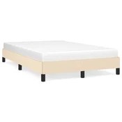 Vidaxl Posteljni okvir brez vzmetnice krem 120x190 cm blago