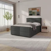 Livetastic BOXSPRING POSTELJA 140 cm  x 200 cm , les, kovina, umetna masa, tekstil antracit