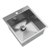 slomart Kuhinjsko pomivalno korito S4550, inox krom, 45 x 50 cm, 1 korito, nadpultna ali podvgradna montaža
