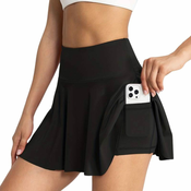 VIVVA Krilo, Krilo s kratkimi hlačami, Športno krilo, Hlačno krilo, Krilo z žepi (Črna, L/XL) | SKORTIFY