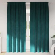 Zatemnitvene zavese 2 kos Temno zelena 140 x 225 cm Žamet