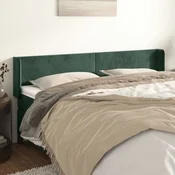 Vidaxl vidaXL Vzglavje s krilci temno zeleno 203x16x78/88 cm žamet