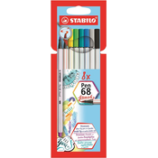 Stabilo FLOM.PEN 568/6 BRUSH 1/8 Emb.karton