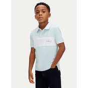 Calvin Klein Jeans Polo majica Monologo LVCKSJB28B Turkizna Regular Fit