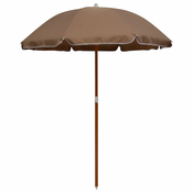 vidaXL Senčnik z jeklenim drogom 180 cm taupe