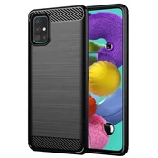 TPU gel ovitek Brushed Carbon za Samsung Galaxy A51 - črn