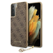 Guess 4G Charms Collection - Ovitek za Samsung Galaxy S21+ (rjav)